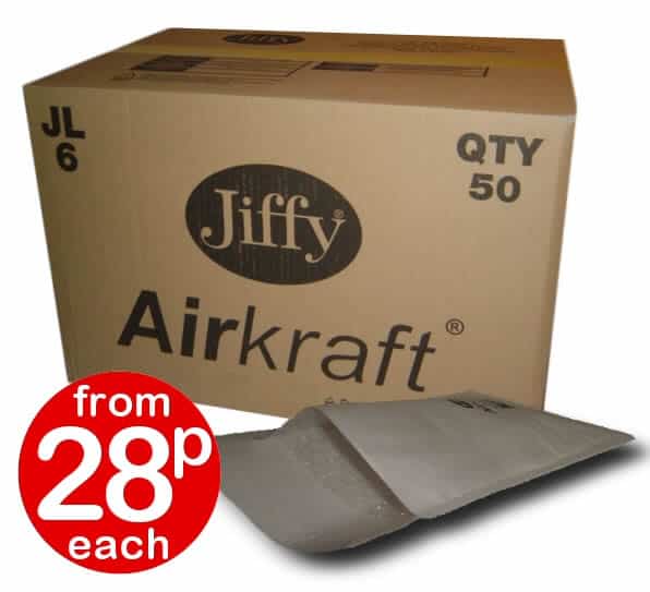 Jiffy ® AirKraft® JL6 (WHITE) Padded Envelope bags 290mm x 445mm