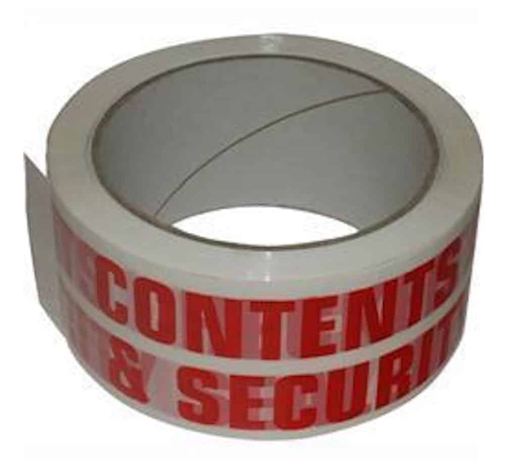 'CONTENTS CHECKED SECURITY SEALED' PRINTED TAPE 48mm x 66m *MULTI QTY LISTING* 