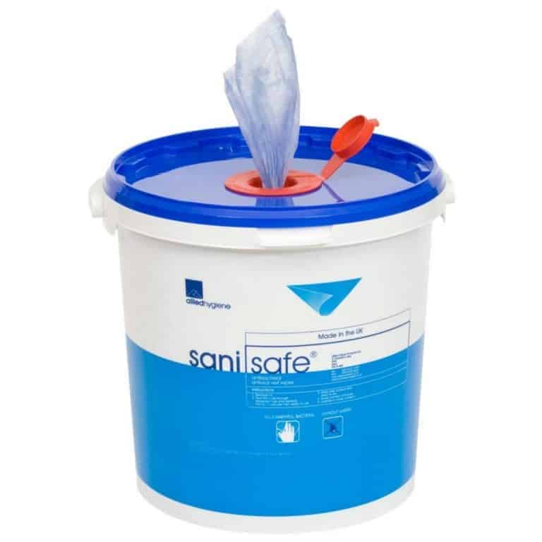 Antibacterial Sanisafe Food Safe Surface Disinfectant Hand Wipes Professional Use Macro