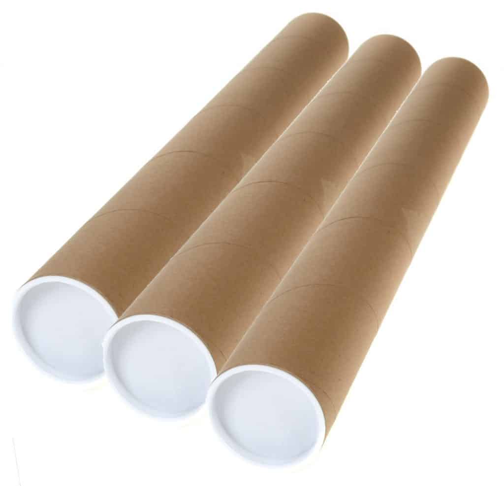A2 Postal Poster Tubes (76 x 450mm) 3″ x 18″ + End caps Macro Packaging